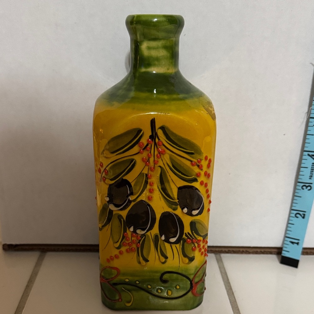 EL POYETON Olive oil bottle hand painted Spain🐈‍⬛